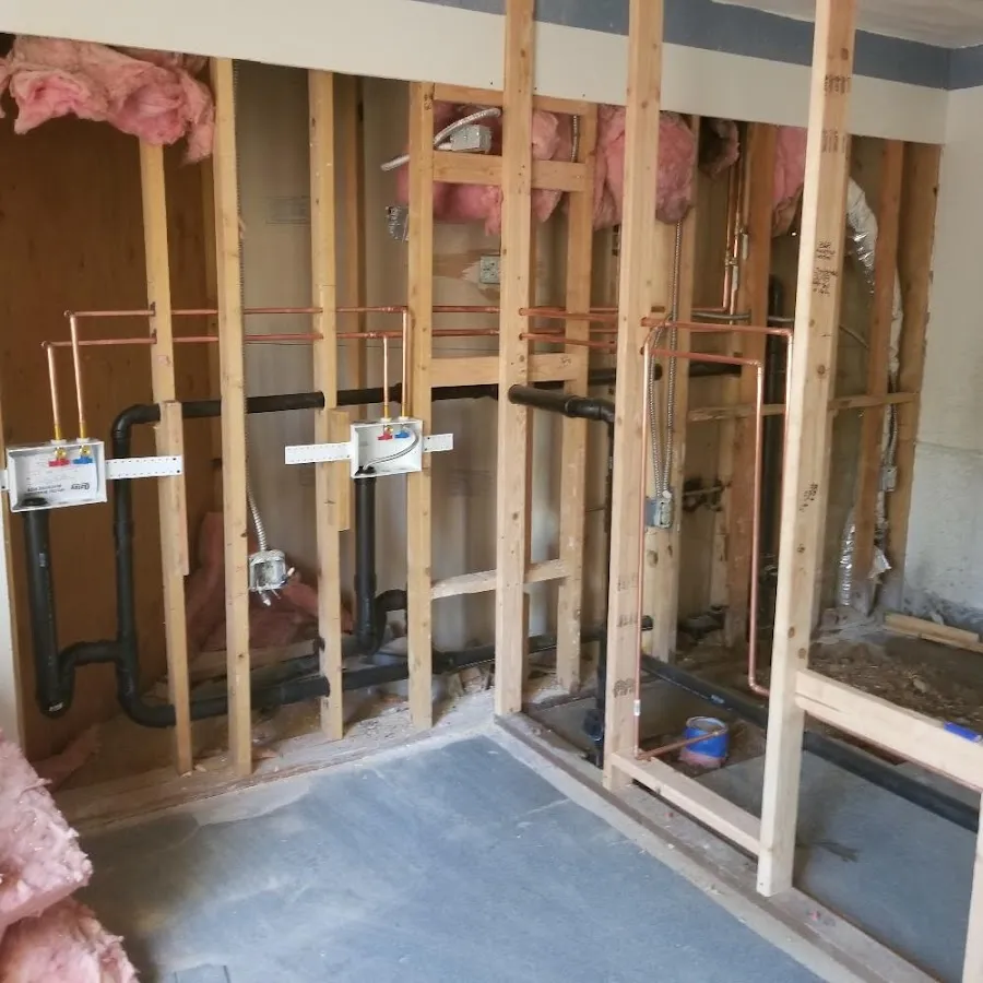 Copper pipe rough-in and plumbing installation in St. Louis